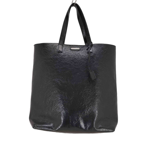 サンローランパリ SAINT LAURENT PARIS Black Patent Leather Tote Bag メンズ