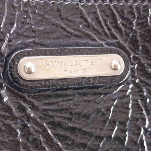 サンローランパリ SAINT LAURENT PARIS Black Patent Leather Tote Bag メンズ