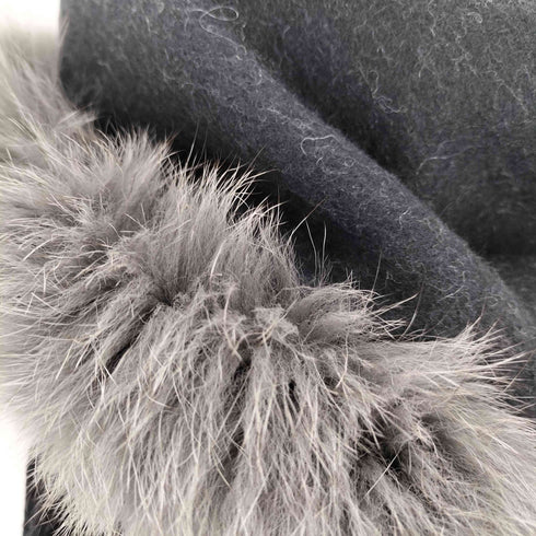 バーニーズニューヨーク BARNEYS NEWYORK フォックスファー カシミヤウールストール レディース