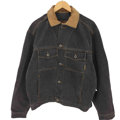 ティンバーランド Timberland 襟レザー ブラックデニムジャケット メンズ JPN:S