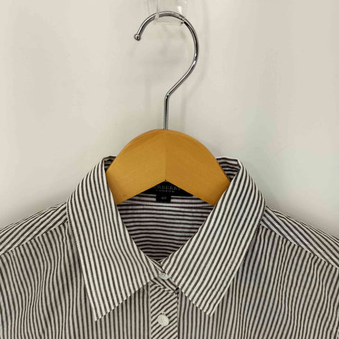 バーバリーロンドン BURBERRY LONDON ストライプ コットン混ポリ 裾レースアップ L/S シャツ レディース 40