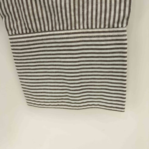 バーバリーロンドン BURBERRY LONDON ストライプ コットン混ポリ 裾レースアップ L/S シャツ レディース 40
