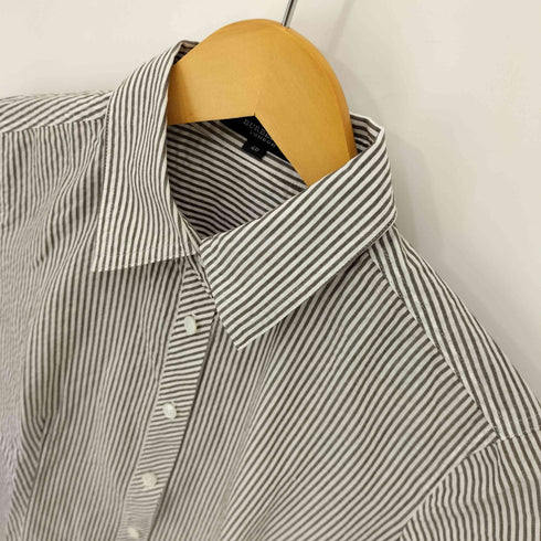 バーバリーロンドン BURBERRY LONDON ストライプ コットン混ポリ 裾レースアップ L/S シャツ レディース 40