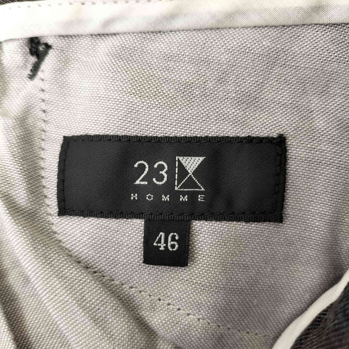 ニジュウサンクオム 23区HOMME センタープレススラックス メンズ 46