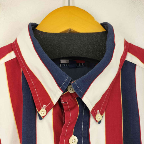 トミーヒルフィガー TOMMY HILFIGER 90s バーバーストライプ ボタンダウンシャツ メンズ JPN:L