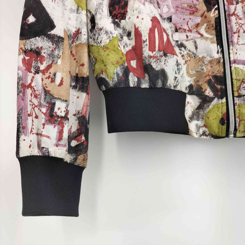裏地メッシュ ペイント 総柄 ジップアップ ジャケット メンズ