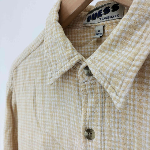 ゲス GUESS 90-00S インド綿 チェック L/S レギュラーカラー シャツ メンズ import:M