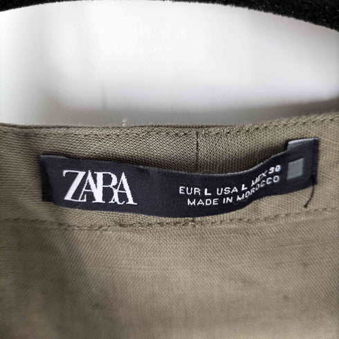 ザラ ZARA リネン混フリルカラーノースリーブワンピース レディース JPN:L