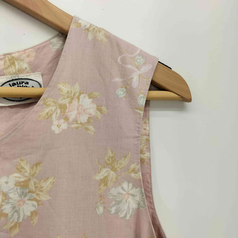 ローラアシュレイ LAURA ASHLEY フラワープリントノースリーブワンピース レディース 9