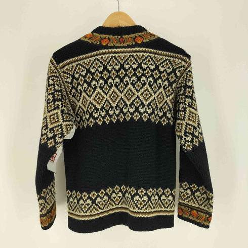 NORDSTRIKK ノルウェー製 PURE NEW WOOL ウール アーガイル チロリアン カーディガン メタルフック ニット レディース LADY 36