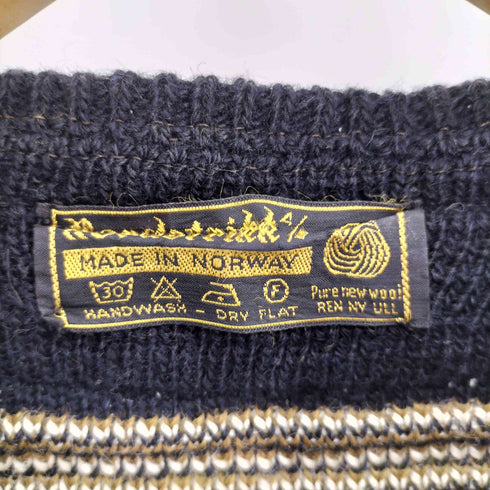 NORDSTRIKK ノルウェー製 PURE NEW WOOL ウール アーガイル チロリアン カーディガン メタルフック ニット レディース LADY 36