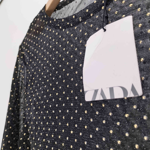 ザラ ZARA スタッズ シースルー トップ レディース import:M