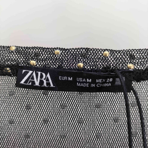 ザラ ZARA スタッズ シースルー トップ レディース import:M