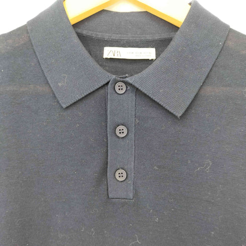 ザラ ZARA 長袖ニットポロシャツ レディース import:M