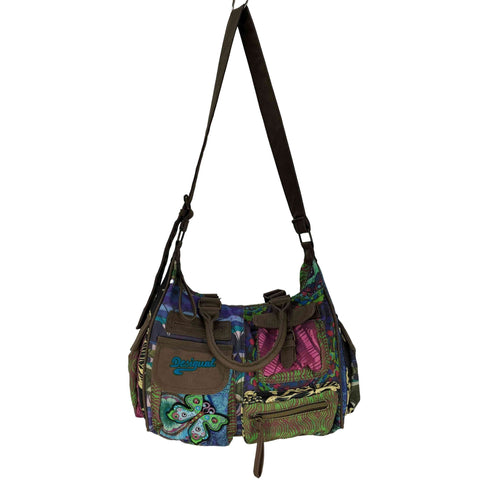 デシグアル Desigual 2WAY レザー切替総柄ミニボストンバッグ レディース