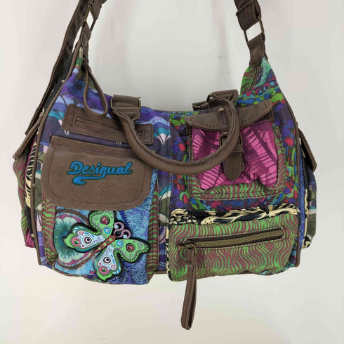 デシグアル Desigual 2WAY レザー切替総柄ミニボストンバッグ レディース