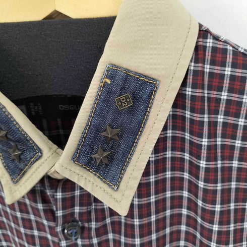 ディースクエアード DSQUARED2 スタッズ L/Sチェックシャツ メンズ JPN:46