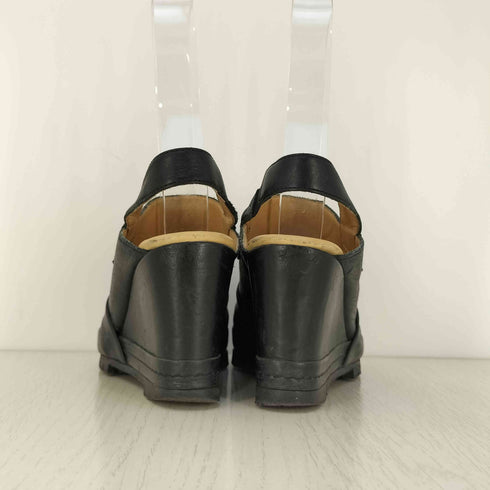 エムエムシックスメゾンマルタンマルジェラ MM6 Maison Martin Margiela イタリア製 ウェッジソール レザー サボサンダル レディース 36