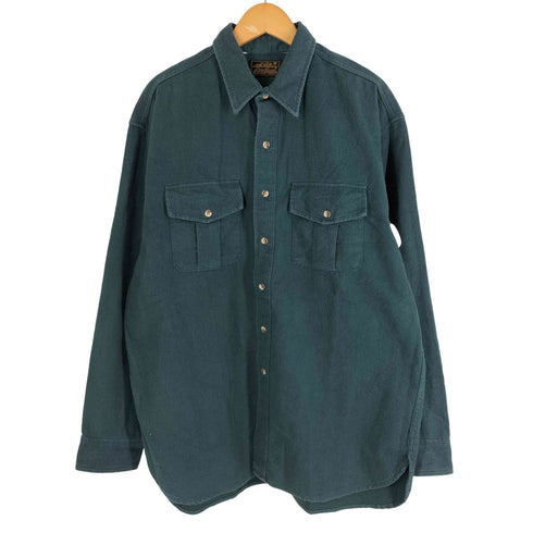 エディーバウアー Eddie Bauer 80-90S 2XL相当 ヘビーフランネルロングスリーブシャツ 長袖シャツ プレーン シャモア メンズ