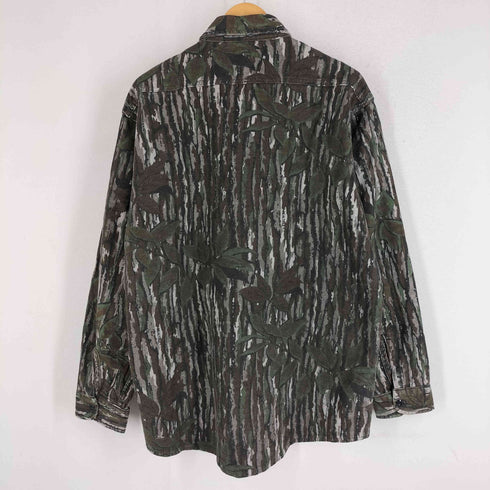 DEERSKIN 90S XLサイズ USA製 ヘビーフランネルロングスリーブシャツ 長袖シャツ リアルツリー 総柄 シャモア メンズ XL