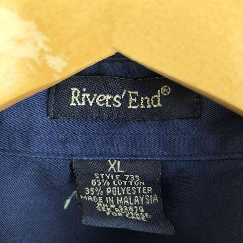 Rivers'End 00S XLサイズ BDロングスリーブシャツ 長袖シャツ プレーン 企業刺繍 ビッグシルエット メンズ XL