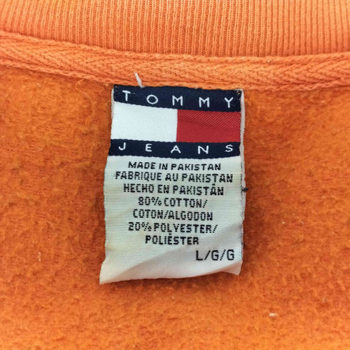 トミージーンズ tommy jeans ビッグロゴ 刺繍 アーチロゴスウェット メンズ import:L