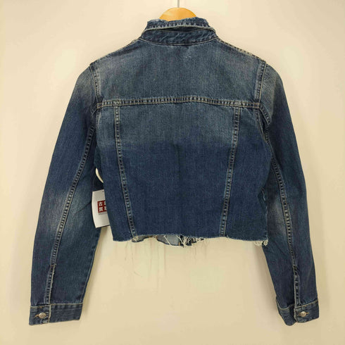 ザラ ZARA ダメージ加工切りっぱなしデニムジャケット レディース JPN:M