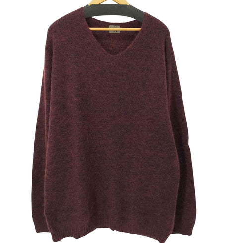カルバンクライン CALVIN KLEIN ノーカラーウールシャギーニット メンズ import:L