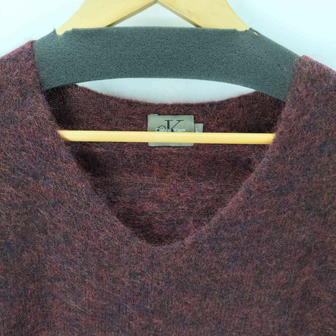 カルバンクライン CALVIN KLEIN ノーカラーウールシャギーニット メンズ import:L