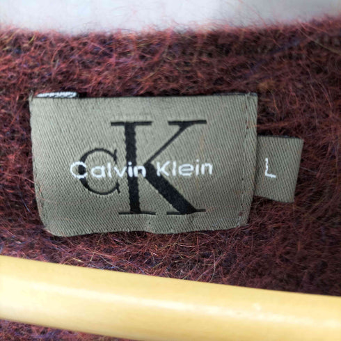 カルバンクライン CALVIN KLEIN ノーカラーウールシャギーニット メンズ import:L