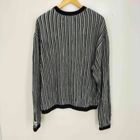 アールエムギャング ラムダ タカハシ R.M GANG LAMBDA TAKAHASHI RIPPLE STRIPE CREW NECK SWEAT 3Dニット メンズ FREE