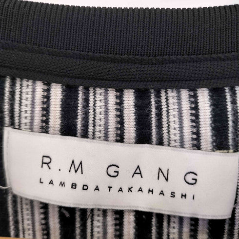 アールエムギャング ラムダ タカハシ R.M GANG LAMBDA TAKAHASHI RIPPLE STRIPE CREW NECK SWEAT 3Dニット メンズ FREE