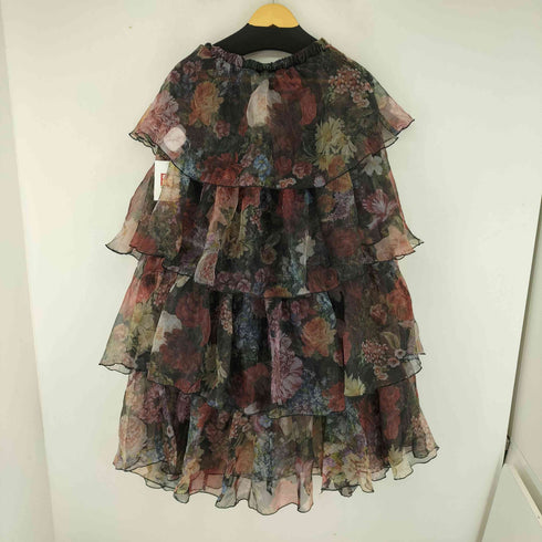 シーイン SHEIN SHEIN MOD フローラルプリント ヴィンテージブラックドレス レディース