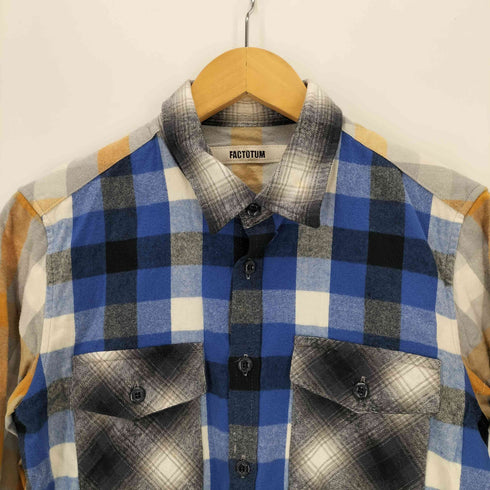 ファクトタム FACTOTUM ネルチェッククレイジー柄シャツ メンズ JPN:44