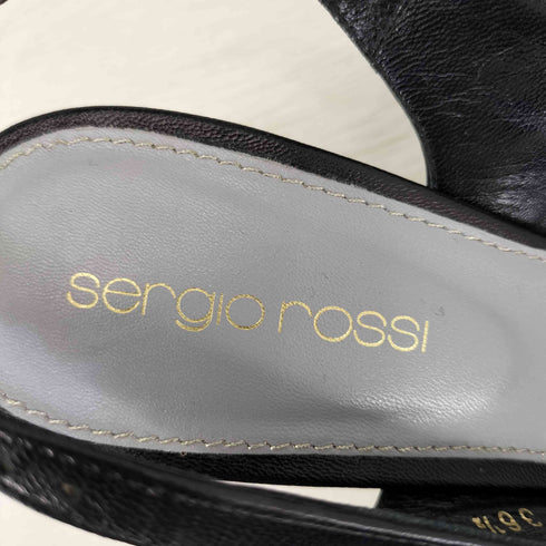 セルジオロッシ sergio rossi vero cuoio ストラップ レザーヒールパンプス レディース 36 1/2