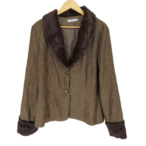 ファーカラージャケット レディース 4XL