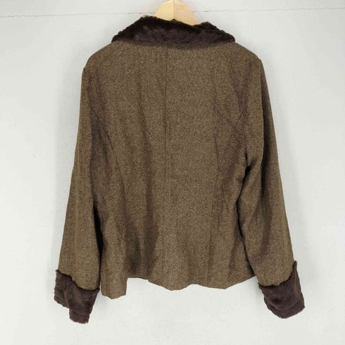 ファーカラージャケット レディース 4XL