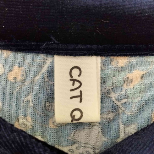CAT QUEEN ボタニカル ベロア切替 フリルワンピース レディース