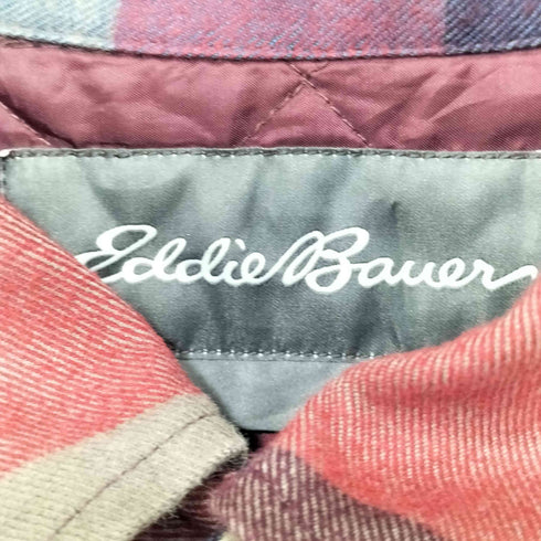 エディーバウアー Eddie Bauer チェック柄 裏地キルティング シャツジャケット メンズ import:L