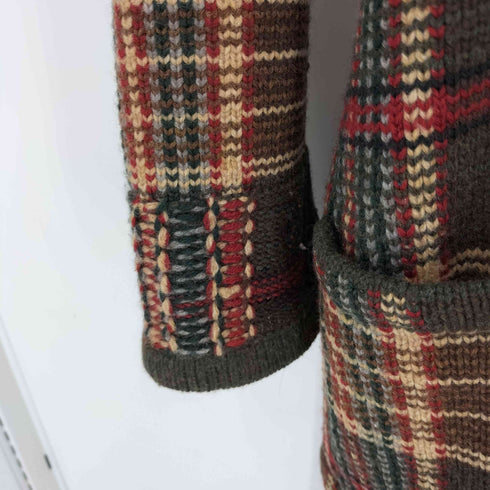 ローレンラルフローレン LAUREN RALPH LAUREN 90S ショールカラ― ラムウール マルチチェックカーディガン メンズ JPN:M