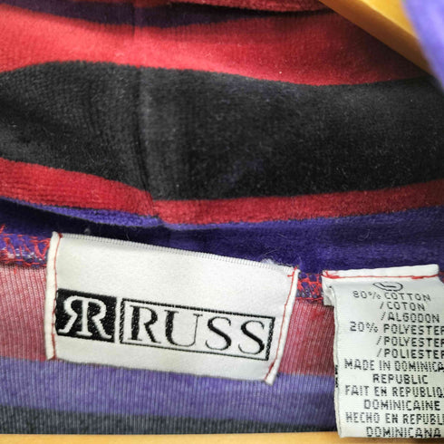 RUSS 90S マルチボーダー タートルネックベロア L/S カットソー メンズ JPN:L