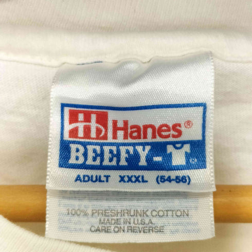 ヘインズ Hanes 90S BEEFY シングルステッチ 前面プリント ショートスリーブ クルーネックTシャツ メンズ XXXL