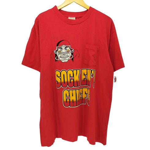 NATIONAL シングルステッチ 前面プリント ショートスリーブ クルーネックポケットTシャツ メンズ EXTRA-LARGE