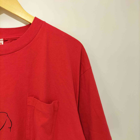 NATIONAL シングルステッチ 前面プリント ショートスリーブ クルーネックポケットTシャツ メンズ EXTRA-LARGE