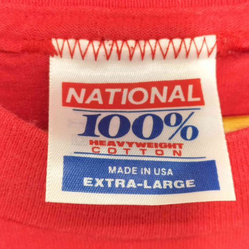 NATIONAL シングルステッチ 前面プリント ショートスリーブ クルーネックポケットTシャツ メンズ EXTRA-LARGE
