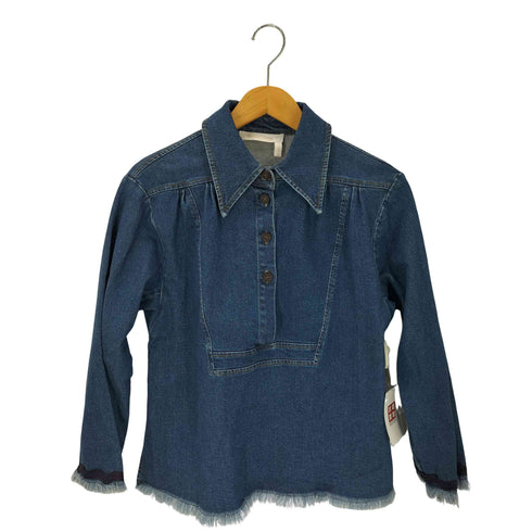 シーバイクロエ SEE BY CHLOE フリンジデニムプルオーバーシャツ レディース 34