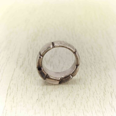 ヨンドシー 4℃ シルバー刻印 ストーンデザインリング レディース 10号