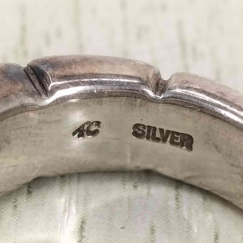 ヨンドシー 4℃ シルバー刻印 ストーンデザインリング レディース 10号