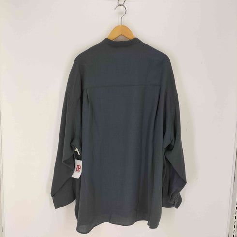 グラフペーパー Graphpaper Viscose Wool Viyella Oversized Band Collar Shirts メンズ 2