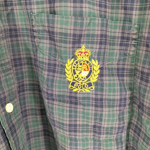 ポロバイラルフローレン Polo by RALPH LAUREN カナダ製 チェックボタンダウンシャツ メンズ JPN:L